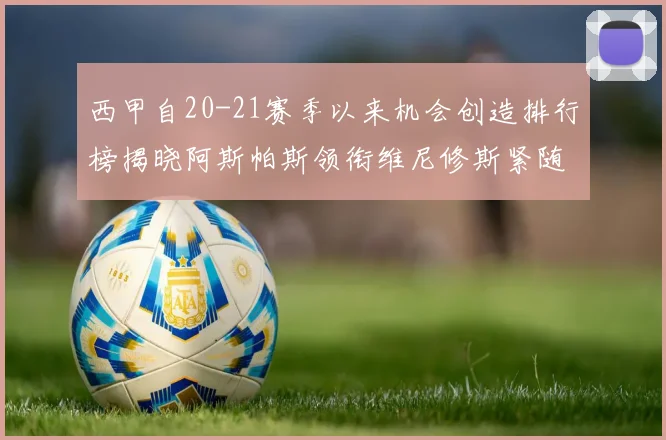 西甲自20-21赛季以来机会创造排行榜揭晓阿斯帕斯领衔维尼修斯紧随其后